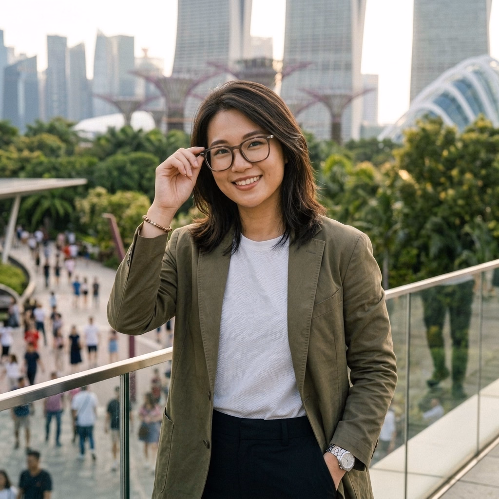 Female Model wearing modern eyeglasses