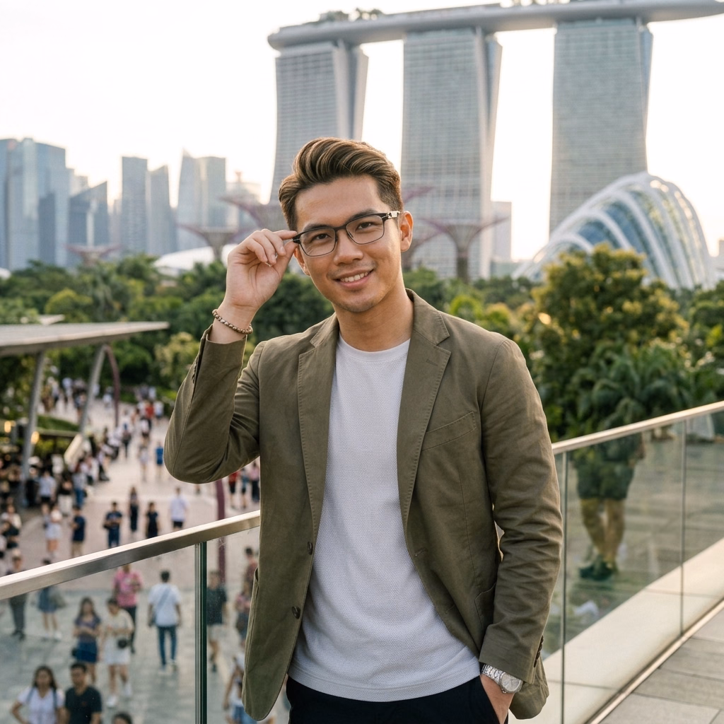 Male Model wearing sleek luxury glasses